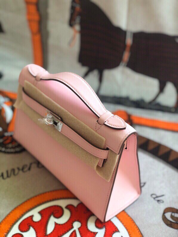 에르메스 미니 켈리백22 핑크 은장 스위프트